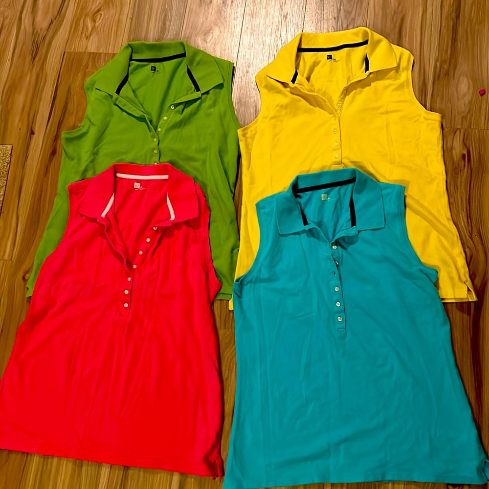 Womens SZ XL GAP Stretch 4 Sleeveless Polos EXC Shape like New